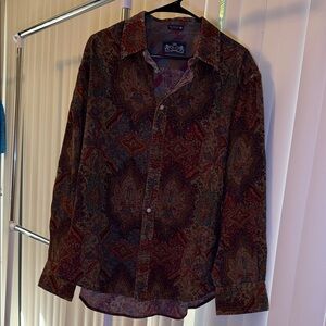 Multicolor Paisley Casual Button Down Shirt